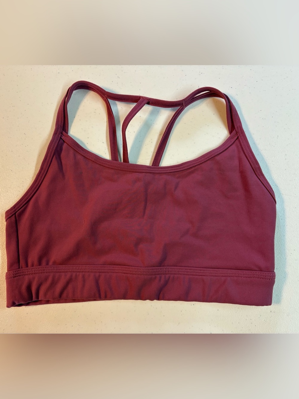 ALPHALETE SMALL ✨ strappy sports bra burgundy EUC